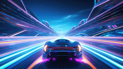 A neon-infused cyberpunk racetrack for hovercars