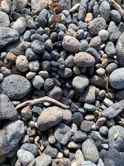 river pebble stones on the beach