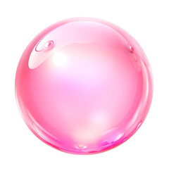 Obraz premium Fluid Pink Bubble Isolated, Generative AI