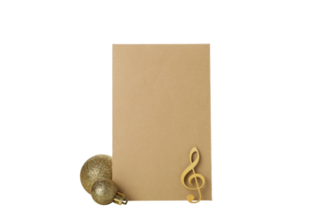 PNG,Blank Christmas letter with New Year decoration., isolated on white background