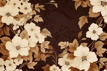 Fotobehang Background with brown flowers representing blossoms and beauty. Generative AI © Ibrahim