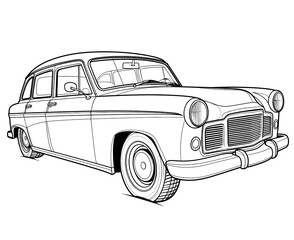 Coloring book for children, illustration of a auto close-up.