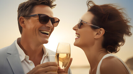 Gente brindado por celebración, cumpleaños, aniversario