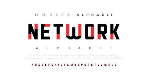 Abstract modern urban alphabet fonts. Typography sport, technology, fashion, digital, future creative logo font. vector illustration - obrazy, fototapety, plakaty