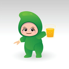 Vector Manggo fruit kawaii cartoon character vector funny Manggo  fruit kawaii illustration
