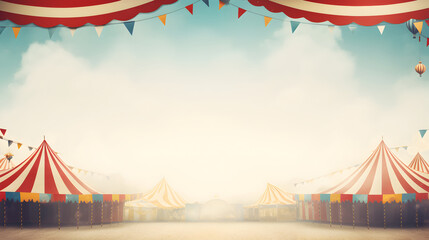 Circus frame tent background with copy space for text - obrazy, fototapety, plakaty