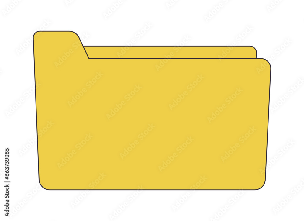 Poster folder wit personal information flat line color isolated vector object. confidential data. editable 