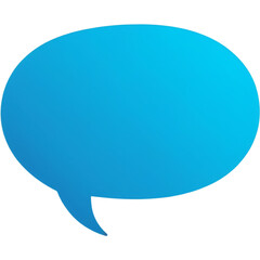 Blue speech bubble in flat icon