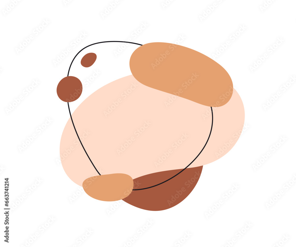 Aufkleber abstract shapes background. fluid circles, flowing frame, geometric elements and space for text. cre