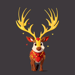 deer head christmas icon