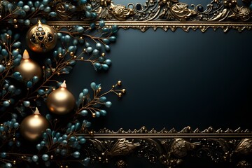 Hanukkah greeting card with borders and empty space for message