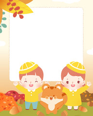 Fototapeta premium Fall Children's Frame
