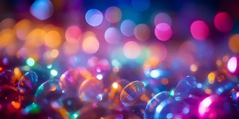 Foto op Canvas Abstract light celebration background with defocused golden lights for Christmas, new year, holiday, party A colorful background with a glittery. AI Generative © hamzarao