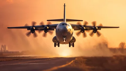 Poster a Huge logistic cargo military plane. Special operations in support of the Air Force in war zones. © tong2530