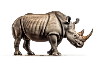 Obraz premium a Rhinoceros isolated on white background.