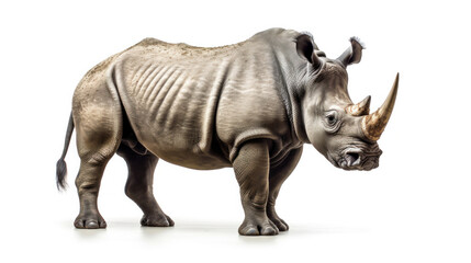 Obraz premium a Rhinoceros isolated on white background.