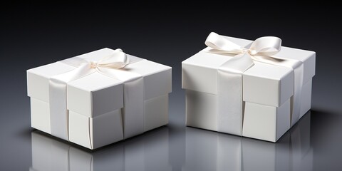 White folding gift box - Opened and closed gift box