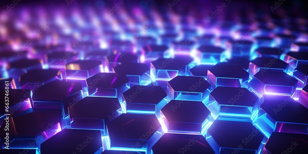 Aufkleber abstract background hexagon pattern with glowing lights