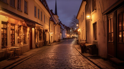 Estonia saiakang street in tallinn's old town.