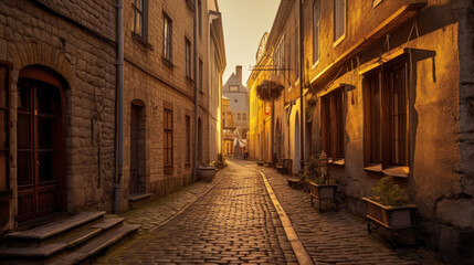 Obraz premium Estonia saiakang street in tallinn's old town.