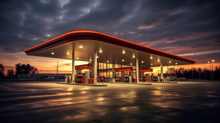 Obraz premium Modern gas station.
