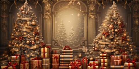 Christmas backdrop or background for designing book covers or invitation cards