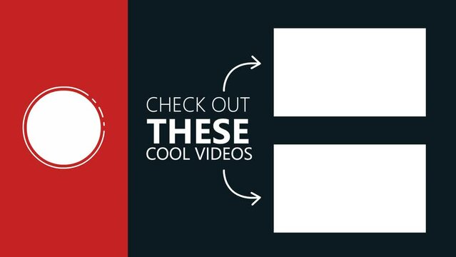 end screen for YouTube red and black simple style 