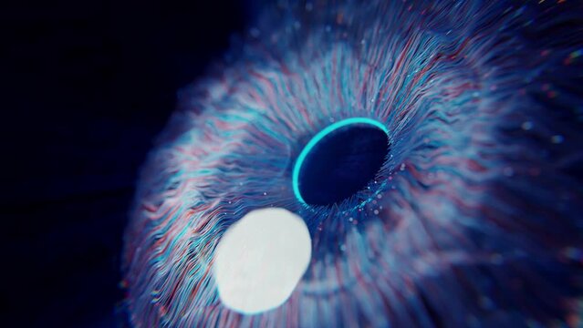 Futuristic Sci Fi Iris in blue