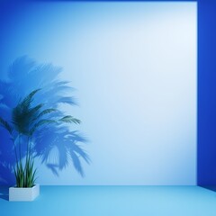 Blue studio background for product.
