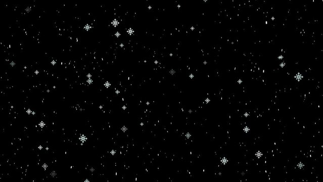 Slow snowflakes falling down animation effect