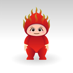 Vector Dragon fruit kawaii cartoon character vector funny Dragon fruit kawaii illustration