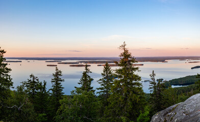 sunset over the lake