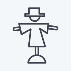 Icon Scarecrow. suitable for Garden symbol. line style. simple design editable. design template vector. simple illustration