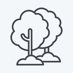 Icon Tree. suitable for Garden symbol. line style. simple design editable. design template vector. simple illustration