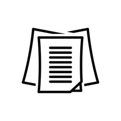 Black line icon for paper 