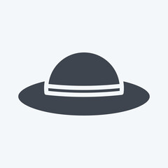 Icon Hat. suitable for Summer symbol. glyph style. simple design editable. design template vector. simple illustration