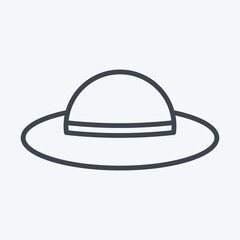 Icon Hat. suitable for Summer symbol. line style. simple design editable. design template vector. simple illustration