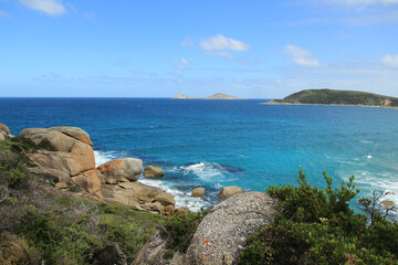  coastline in Wilsons Prom, Australia on bright summer day