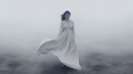 Fototapeta na wymiar woman in white dress