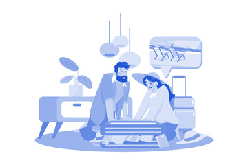 The couple has a problem with packing for the trip