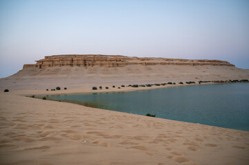 Magic lake Fayoum - Landscape view at Fayoum Egypt desert