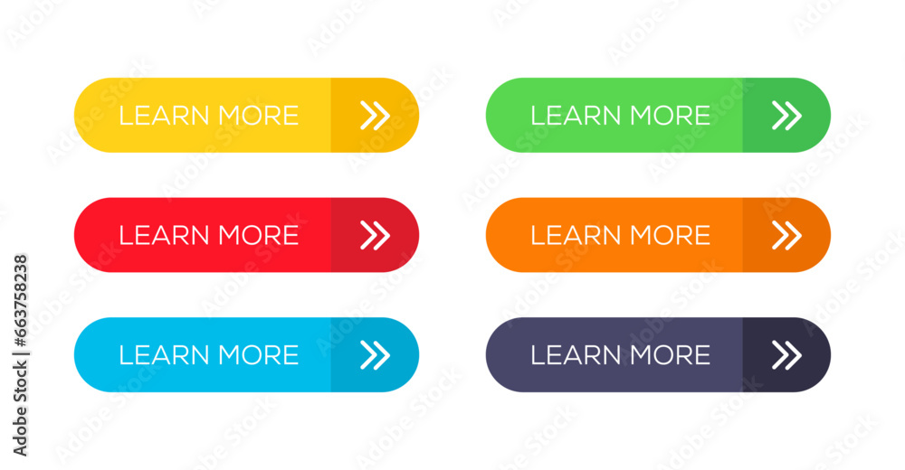 Poster learn more buttons. learn more button set vector