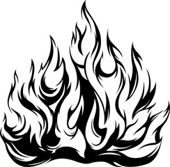 Fire flames isolated template. Tribal design hand drawn. Car stickers. Icon fire illustration. Abstract shape tattoo. © ARTSTOK