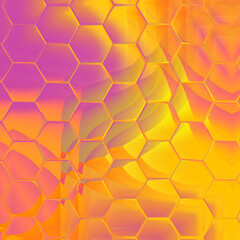 bright pink yellow and orange glowing soft colours in creative geometric patterns and design