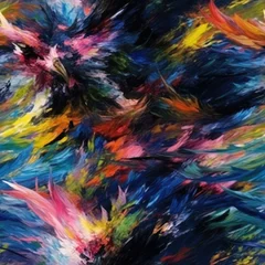 Afwasbaar Fotobehang Mix van kleuren Oil colours painting artistic repeat pattern abstract textured on canvas background