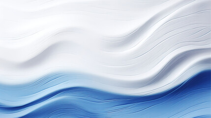 Abstract white and blue color background with wave line pattern, 3D illustration.
