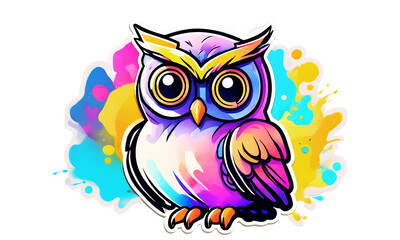 Owl Graphic Design in Vibrant Colors (PNG 12000x7200)