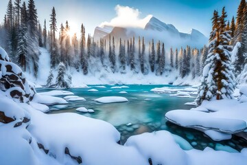 winter landscape with snow