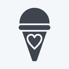 Icon Ice Cream. suitable for education symbol. glyph style. simple design editable. design template vector. simple illustration