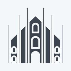 Icon Milan. suitable for education symbol. glyph style. simple design editable. design template vector. simple illustration